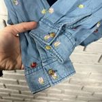NEW Francesca's Mi Ami Chambray Embroidered Button Down Top Size XS Photo 7
