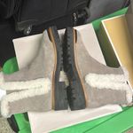 Marc Fisher  MWT Shoes Iggie Medium Natural Suede Fur Trim Lined Ankle bo… Photo 4