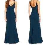 Lulus Maxi Dress Medium Infinite Glory Mermaid Long Strap Teal Green Blue Photo 7