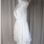 Mac Duggal Ieena for High Low Tiered Chiffon Gown White Size 6 Photo 13