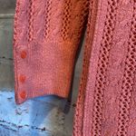 American Eagle pullover sweater Large 3/4 sleeve thin knit coral crew neck Photo 3