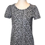 Anthropologie  Postmark Black And White Trace Jacquard Short Sleeve Top Size XS‎ Photo 0