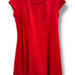 H by Halston  Fit & Flare Dress Women's Size 18W Red Short Sleeve Zip Back Photo 0