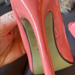 PINK KEY Shiny Coral Color Peep Toe Heels Size 7 Photo 6