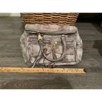 Aimee Kestenberg  Soho Gunmetal Metallic Nubuck Leather Satchel Shoulder Bag Photo 6