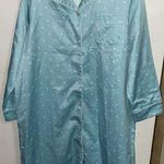 Norm Thompson Gown Vintage Polka Dot Lace Long 90s Women L Blue Size L Photo 0