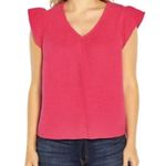 Three Dots  Anthro 100% Cotton Pink Short Sleeve Gauzy Top Small Photo 1