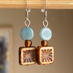 Handmade quality Czech glass beads chic fairy boho vintage retro style dangle earrings🌿✨ Photo 3