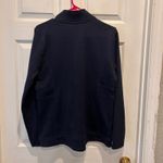 Eddie Bauer  Womens Navy Blue Knit Full‎ Zip Utility Jacket Large Sweater Fleece Photo 6