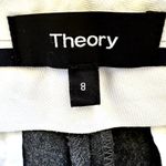 Theory New Pure Flannel City Pants High Rise Pleated Crop Trouser Dark Gray 8 Photo 2