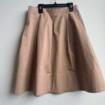 Staud London Tan Preppy Cotton Pleated Knee Length Circle Skirt Size 2 Small Photo 1