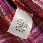 a glow a:glow Medium maternity top plaid flannel red purple soft roll-up sleeves vneck Photo 10