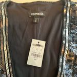 EXPRESS  Black Sequin V-Neck‎ Black Silver Dress Size XS Short Sleeve Nwt $108 Photo 3