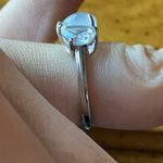Natural Aquamarine Sterling Silver Heart Ring Size 5.75 Photo 2
