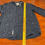 Cactus New York Slim Fit Paisley Print Long Sleeve Button Up Shirt Women Small Blue Photo 5