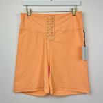We Wore What  Lace Up Biker Shorts Revolve Athleisure High Waist Orange XL NWT Photo 3