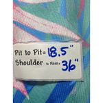 Banana Boat UPF 50 V Neck Shirt Dress Tropical Palm Print Blue Pink Size S Photo 3