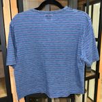 Faherty  pocket tee crewneck short sleeves raw hem cropped oversized top striped Photo 3