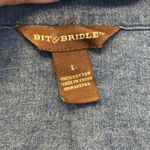Bit & Bridle  Denim Button Down Shirt Size Large EUC #VEG-0038 Photo 4