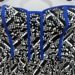 Xhilaration Black and white with royal blue piping corset top high low strapless dress small Photo 1