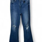 ENJEAN Denim Co. Distressed Flare Jeans Size 5/27 Medium Wash High Rise Blue Photo 0