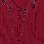VTG 80s Ital Mode Long Sleeve Corset Back Lace Up Dress Burgundy Sz Med Photo 2