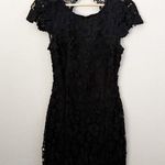 Lulus | Hidden Talent Backless Black Overlay Lace Dress Open Back | Size Small Photo 0