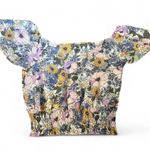 Monteau Floral Boho Smocked Crop Top size large Photo 1