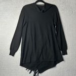 Womens Shawl Sweater S Black Long Sleeve Fringe‎ Cowl Neck Wrap Sweater Photo 1
