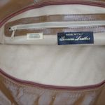 Vintage Italian Made Brown Leather Tote Style Embroidered Shoulder Bag Photo 1