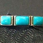 Sterling Silver  Turquoise Cabochon Inlay Band Ring Sz 8 Photo 0