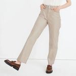 Madewell Perfect Vintage Straight Jean Faux Leather Edition Pumice Beige Tan 29 Photo 0