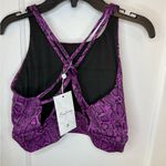 New NWT BuffBunny Evolve Sports Bra Purple Black Snake Print Strappy Long Line Size L Photo 1