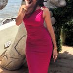 ZARA  elegant asymetria  One-Shoulder drapped Pink dress evening holiday wedding  Photo 2