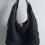 UGG AUSTRALIA Black Knit Sweater Shoulder Hobo Bag Photo 0