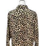 Nordstrom Womens Button Up Shirt Beige Leopard Animal Print Fleece L NWOT Photo 4