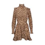 Zimmermann Lucky Frill Mini Dress Size 2 Leopard Silk Ruffle Asymmetrical Photo 1
