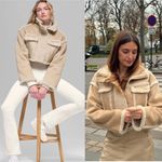 Alo Yoga NWT  Faux Shearling Cropped Snowfall Jacket Woodland Tan Size XS Photo 2