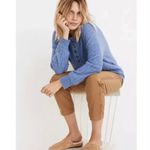 Madewell NEW Donegal dowden Henley Sweater in Coziest Yarn, blue, 2X Photo 3