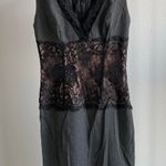 Moda International Gray Lace Trim Midi Dress Photo 0