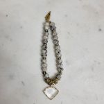 Erimish  Beaded Bracelet Womens Metallic Rondelle Faceted‎ Marble Jasper Stones Photo 3