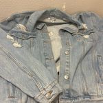 Topshop Distressed Light Wash Jean Jacket Photo 0