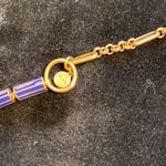 Stella & Dot  Blue Enamel and gold tone‎ Pendant necklace. Statement piece! Photo 3