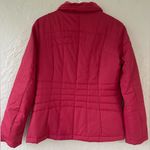Lands' End  women’s high / mock neck pink fleece lined quilted short jacket;size S Photo 2