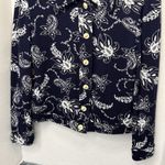 St John Collection Marie Gray Woman Navy Blue & White Floral Tapestry Cardigan 6 Photo 2