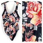 NWOT Women’s Black & Red Floral‎ One Piece Swim suit Size 2XL Black Photo 1
