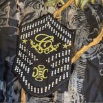 COOGI  Womens Blazer Black Embroidered Rhinestones Military Patch Gold Y2K Edgy Photo 6