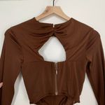 House Of CB Natelle Chocolate Brown Corset Longsleeve Top Womens XS Photo 5