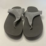 FitFlop  Flare Bling Crystals Toe Post Sandals Size 11 Leather Flip Flop Cushion Photo 2