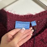 Simply Vera Wang Cardigan Women XL Red Maroon NWT Button Up Long Sleeve Sparkle Photo 4